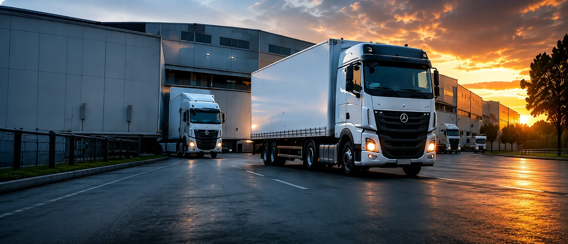 Centro de distribuição do Grupo ADL com frota de caminhões